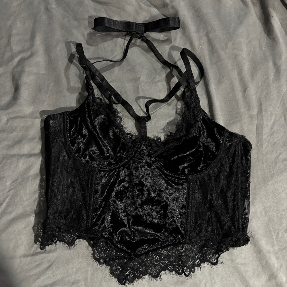Killstar Velvet & Lace Longline Bra/Bustier Size L
